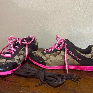 Coach Sport Shoes, Black, Brown, Hot Pink, size 9 1/2 Medium